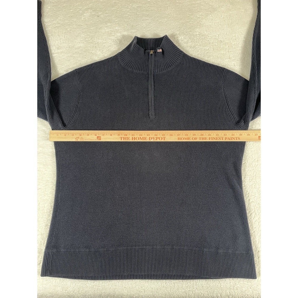 Polo Jeans Company Ralph Lauren Blue Ribbed Heavy Cotton Quarter Zip Sweater XXL - Picture 6 of 7